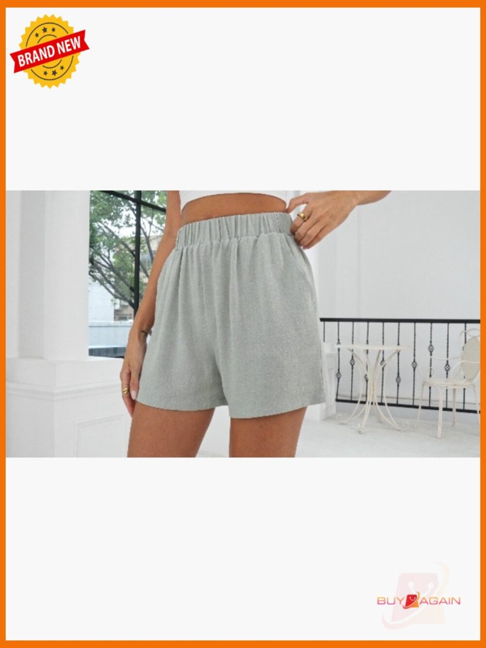3 Pack High Waist Linen Wide Leg Shorts with Pockets Summer - Picture 7 of 7